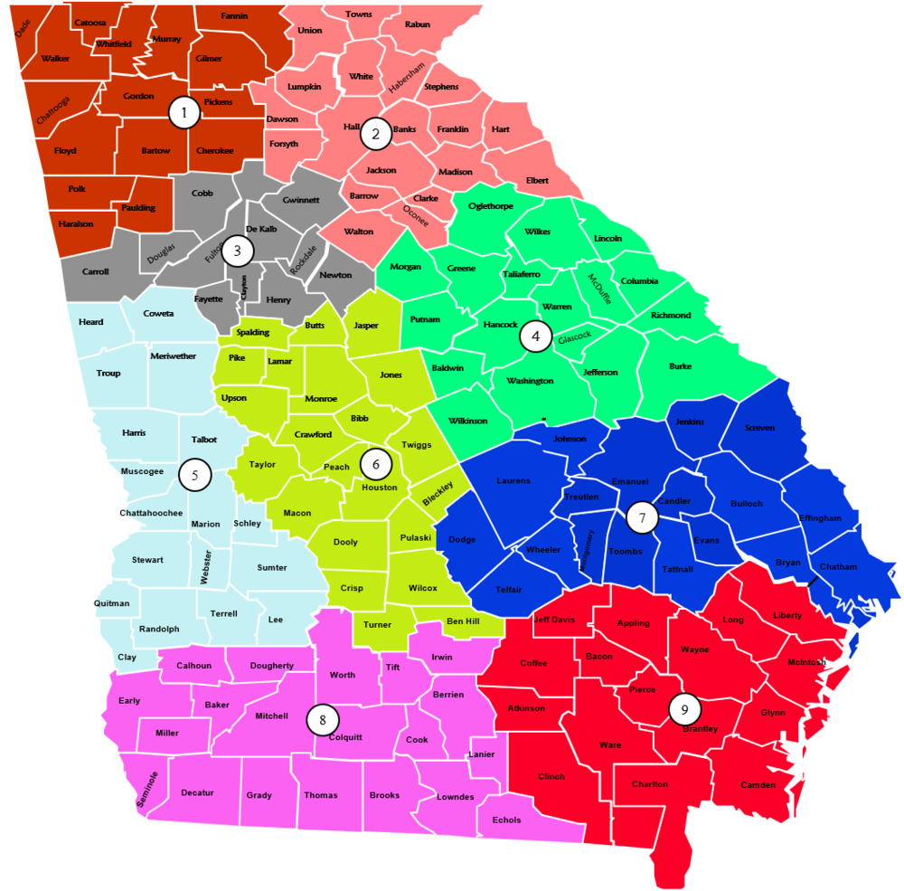 MCCD Regions | Georgia Department of Public Safety